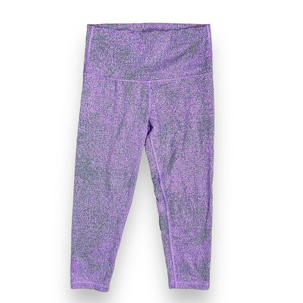 Ivivva By Lululemon Size Kids 14‎ Girls Purple Speckled Pixel Athletic Leggings